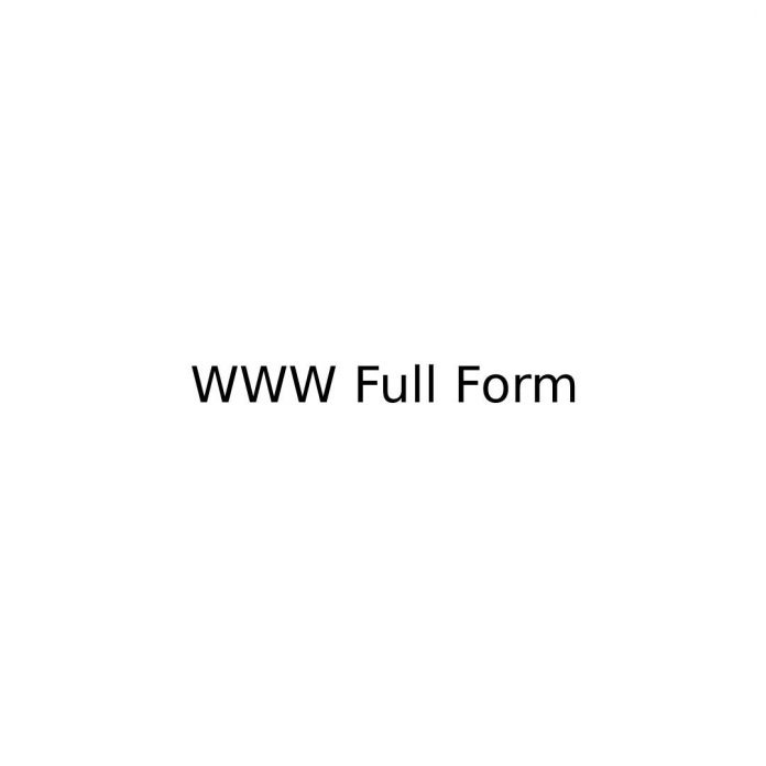 WWW Full Form
