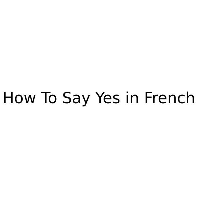 Say Yes in French